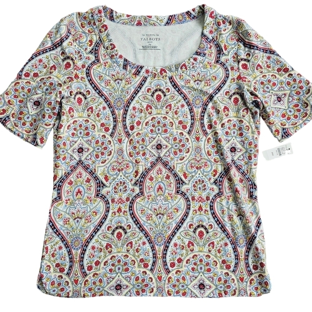 NWT Talbots Morocco Print Tee